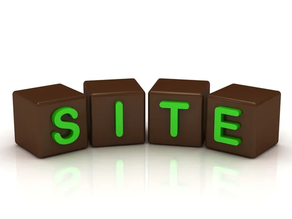 Webbplats inskription ljusa gröna bokstäver — Stockfoto