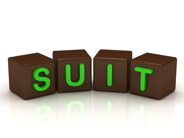 SUIT inscription bright green letters — Stock Photo, Image
