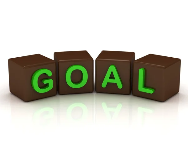 GOAL inscription bright green letters — Stock Photo, Image