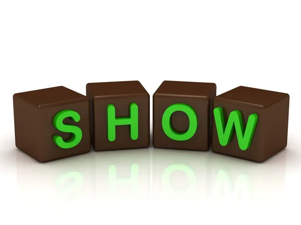 SHOW inscription bright green letters — Stock Photo, Image