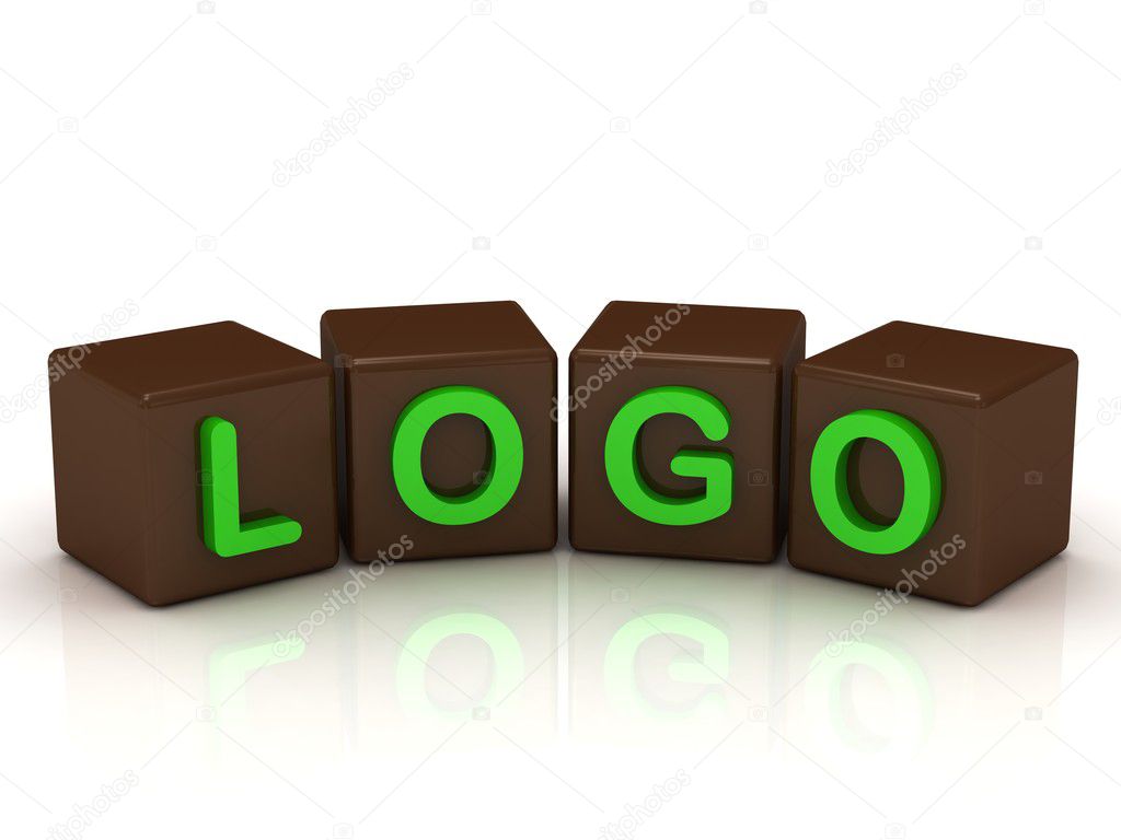 LOGO inscription bright green letters
