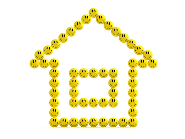 Illustrazione 3D della casa di sorrisi divertenti — Foto Stock