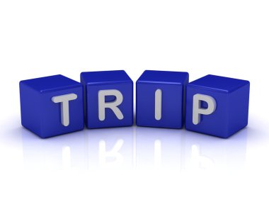 TRIP word on blue cubes clipart