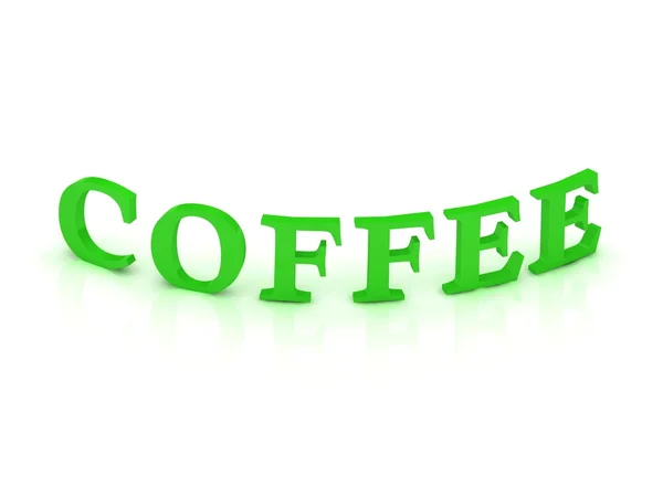 COFFEE знак с зеленым словом — стоковое фото
