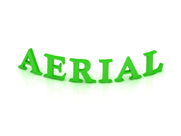 Sinal AERIAL com palavra verde — Fotografia de Stock