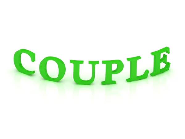 COUPLE signe avec mot vert — Photo