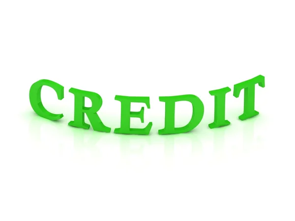 Kreditschild mit grünem Wort — Stockfoto