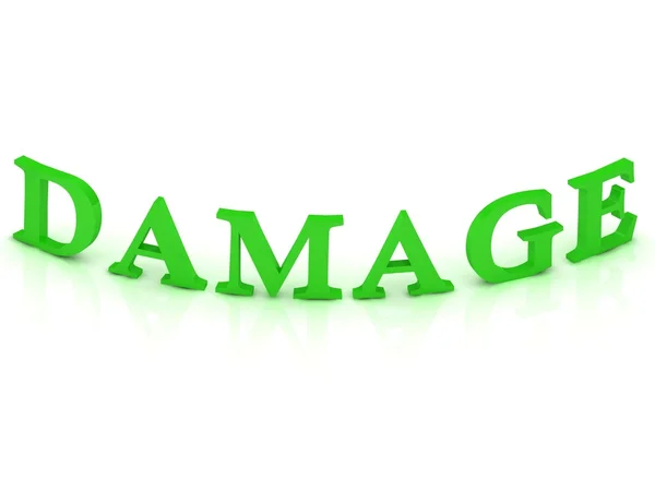 DAMAGE signo con palabra verde — Foto de Stock