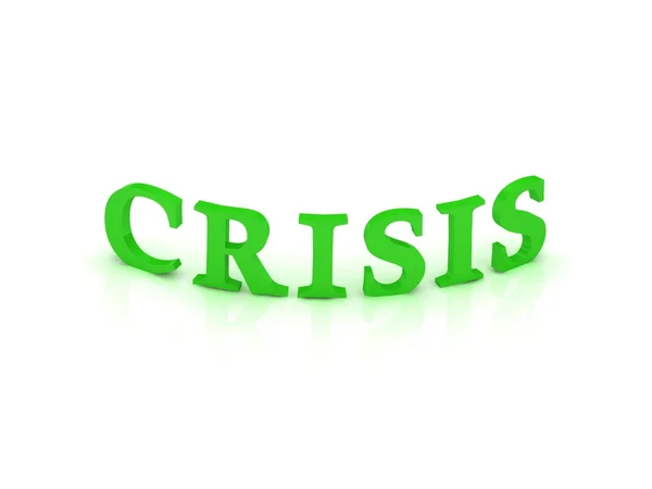 Σημάδι κρίσης με πράσινο λέξη — Φωτογραφία Αρχείου