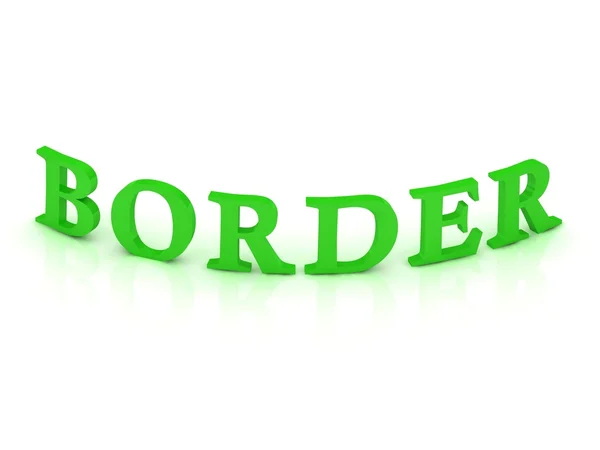 Segno di frontiera con parola verde — Foto Stock