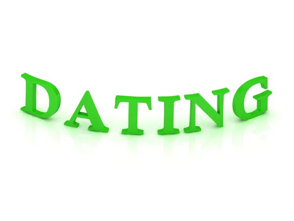 Dating tecken med gröna word — Stockfoto