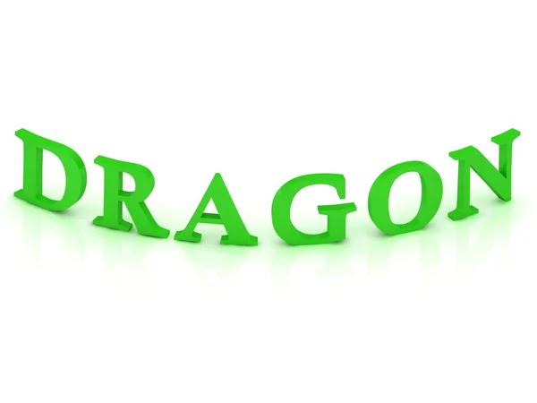 Signo de DRAGÓN con palabra verde — Foto de Stock