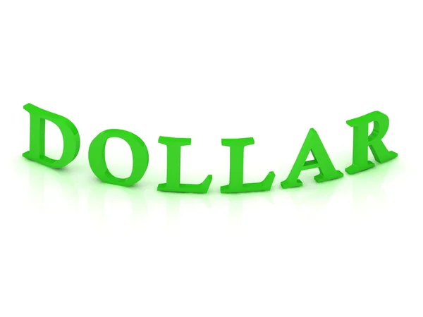 Segno DOLLAR con parola verde — Foto Stock