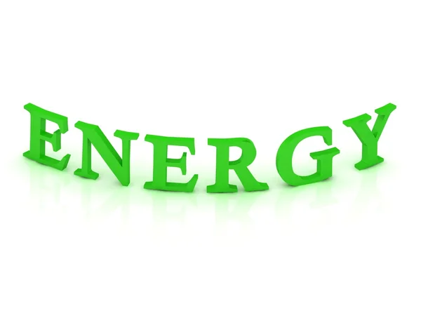 Energetické symbol s zeleným slovo — Stock fotografie