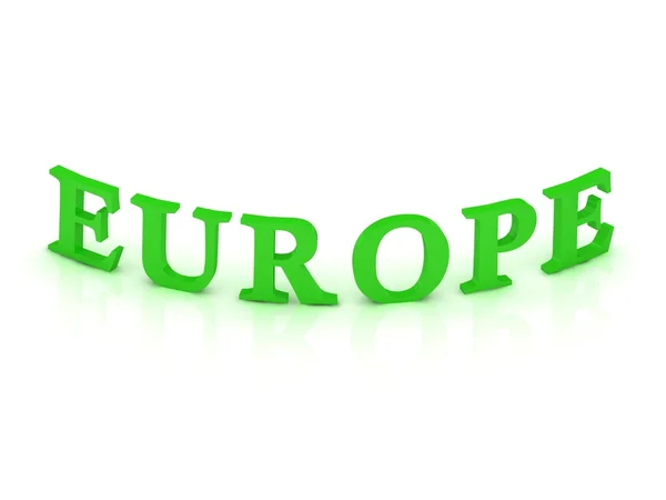 Europe schild mit grünem wort — Stockfoto