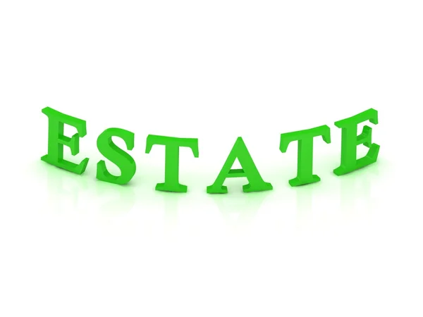 Estate tecken med gröna word — Stockfoto