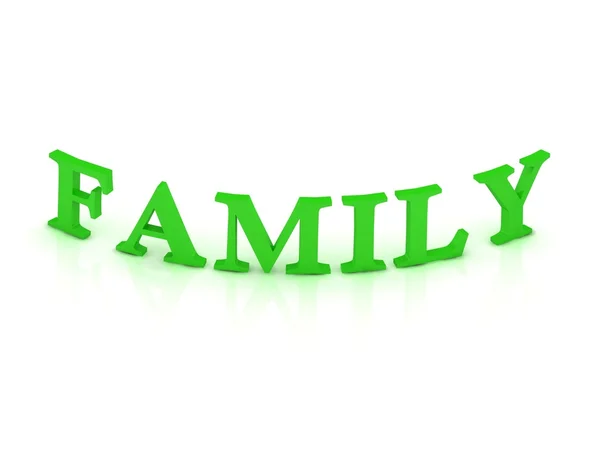Familjen tecken med gröna word — Stockfoto