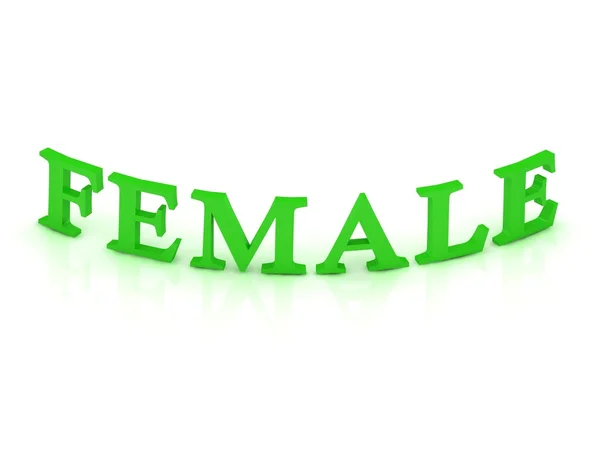 Ženské znamení s zeleným slovo — Stock fotografie