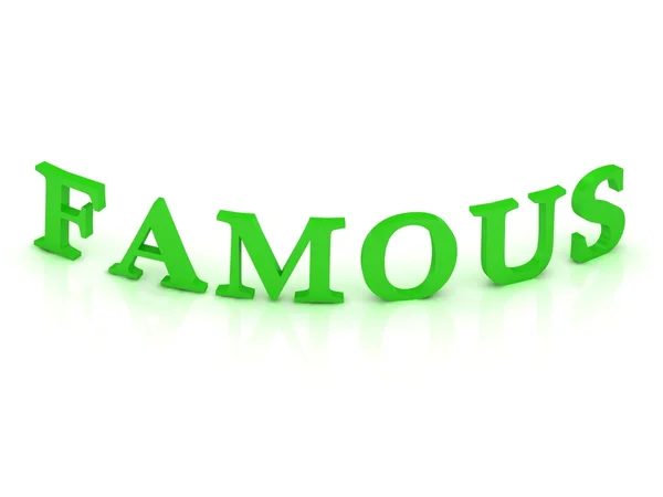 Segno FAMOSO con parola verde — Foto Stock
