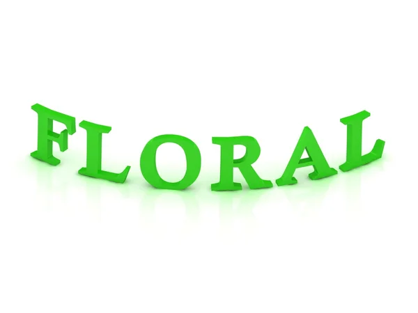 Blommig tecken med gröna word — Stockfoto