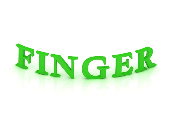 Δάχτυλο σημάδι με πράσινο λέξη — Φωτογραφία Αρχείου