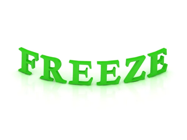 FREEZE sign with green word — Stock Photo, Image
