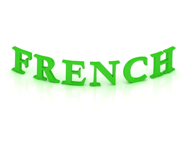 FRENCH sign with green word — Stock Photo, Image