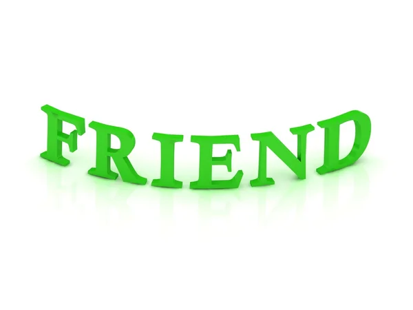 Φίλος σημάδι με πράσινο λέξη — Φωτογραφία Αρχείου