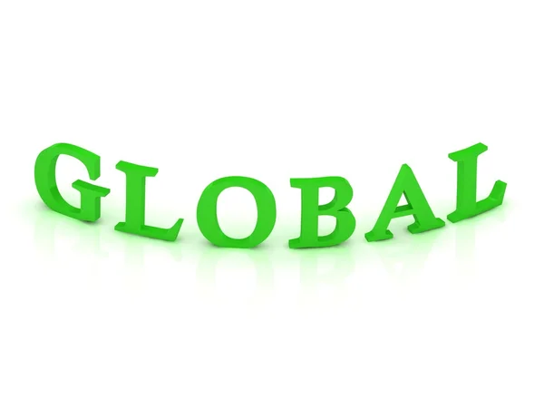 Παγκόσμια σημάδι με πράσινο λέξη — Φωτογραφία Αρχείου