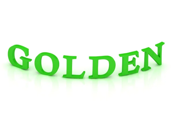 GOLDEN знак с зеленым словом — стоковое фото