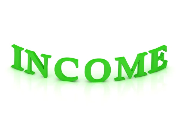 Inkomen bord met groen woord — Stockfoto