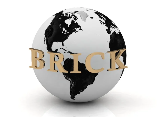 BRICK abstraction inscription around earth — Stock Photo, Image