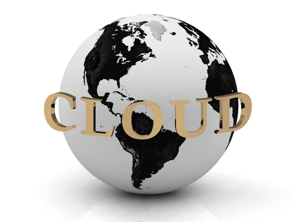 CLOUD abstraction inscription around earth — Stock Photo, Image