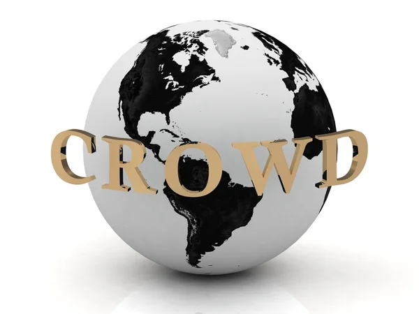 CROWD abstraction inscription around earth — Stock Photo, Image