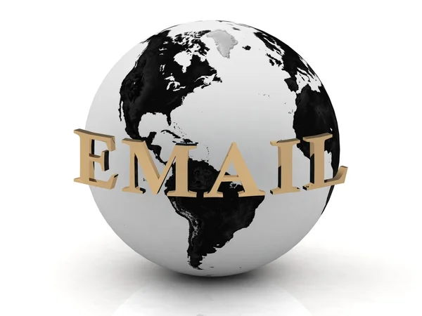 Inscrição de abstração de e-mail em torno da terra — Fotografia de Stock