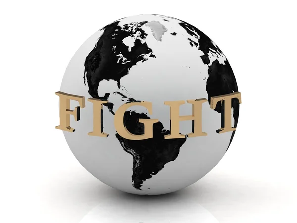 Надпись FIGHT вокруг Земли — стоковое фото