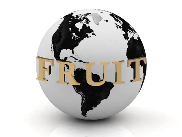 Frukt abstraktion inskrift runt jorden — Stockfoto