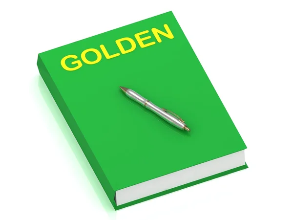 Złoty nazwa na okładce książki — Zdjęcie stockowe