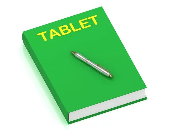 Nombre de la tableta en el libro de portada — Foto de Stock