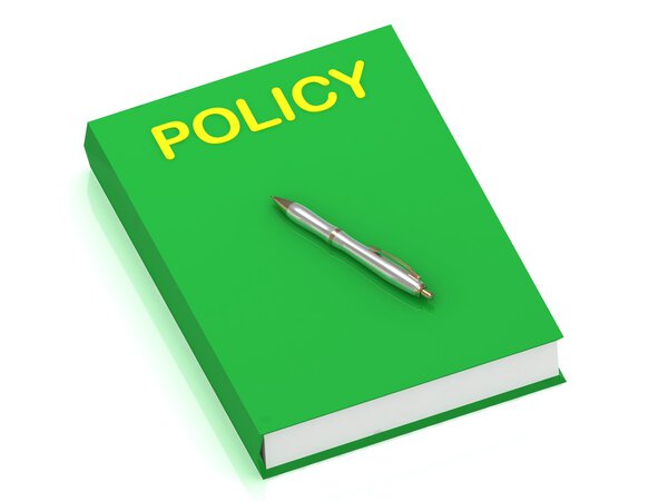 POLICY name on cover book