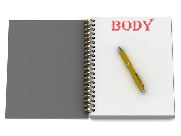 Kroppen ord på anteckningsboken sida — Stockfoto