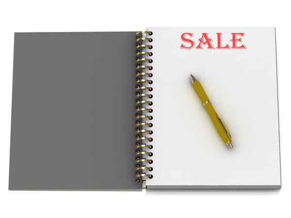 SALE word on notebook page — Stock Photo, Image