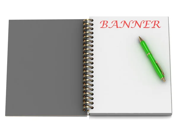 BANNER word on notebook page — Stock Photo, Image