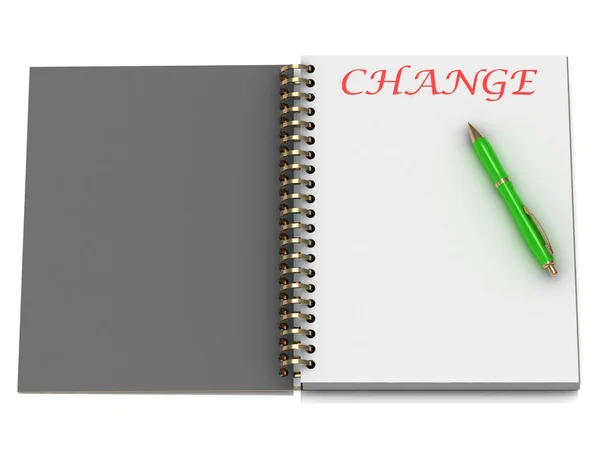Cambiar palabra en la página del cuaderno — Foto de Stock