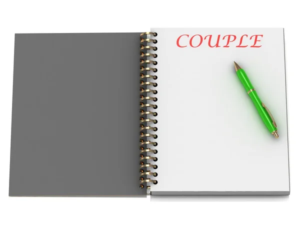 Kata COUPLE di halaman notebook — Stok Foto