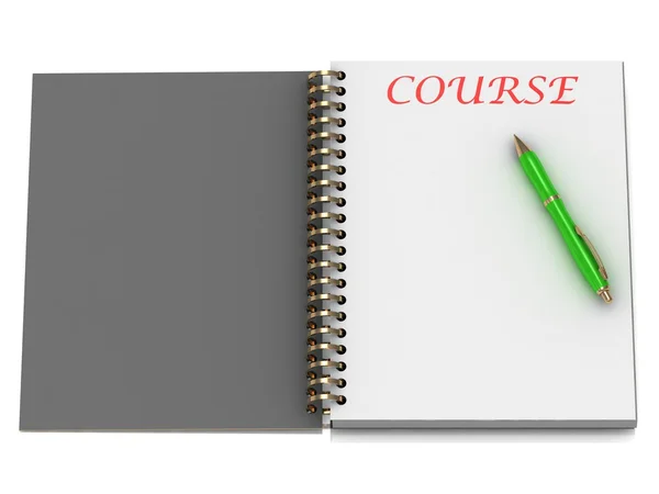 COURSE word on notebook page — Stock Photo, Image