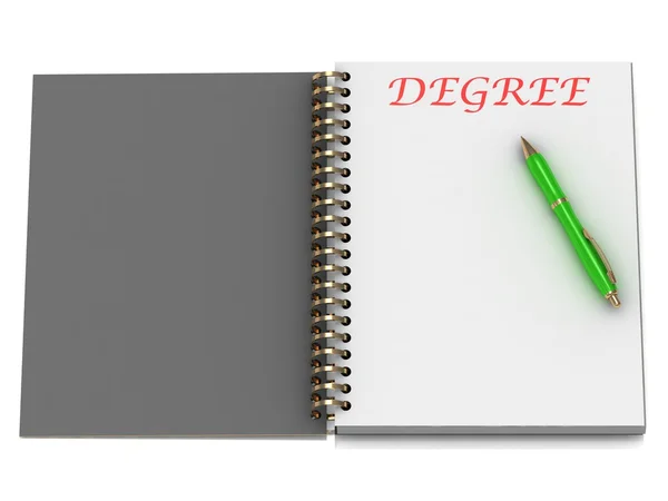 DEGREE, word on notebook page — Stock Photo, Image