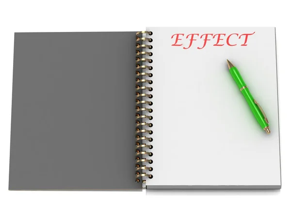 Effect woord op laptop pagina — Stockfoto