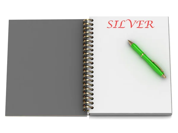 Silver ord på anteckningsboken sida — Stockfoto
