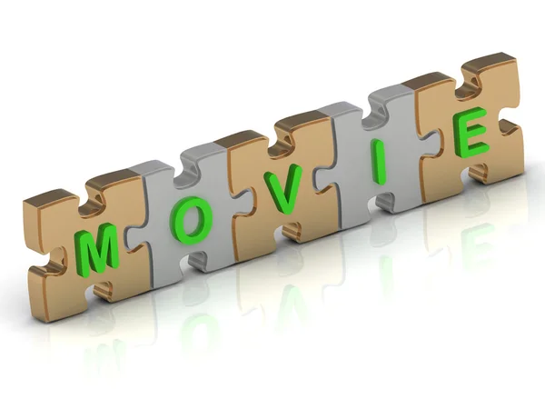 MOVIE word of gold puzzle — Stock Photo, Image